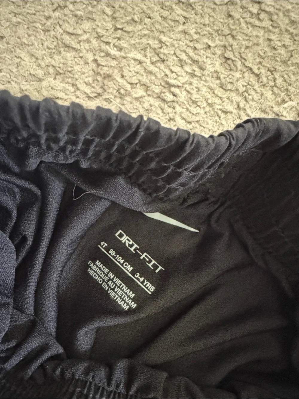 Nike Black Athletic Shorts with White Swoosh Toddler 4T